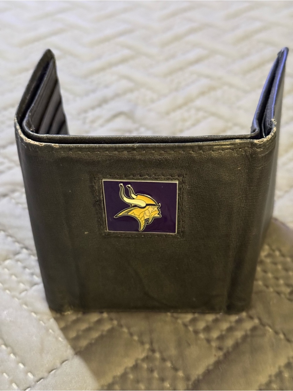 Vintage NFL Minnesota Vikings Black Leather Wallet